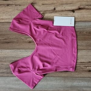 Lululemon Align Tee, 6, Pink Lychee Cropped, Tight, Sweat Wicking, New With Tags